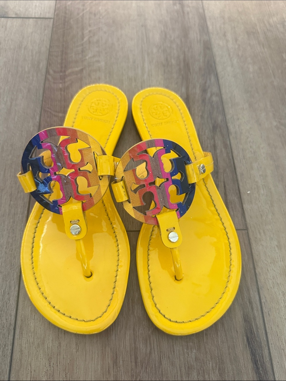 Tory Burch, yellow rainbow Miller sandals